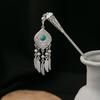 New Chinese Style National Tide Hairpin Minority Wind Hanfu Court Shaking Turquoise Hollow Flowers Tassel Hairpin