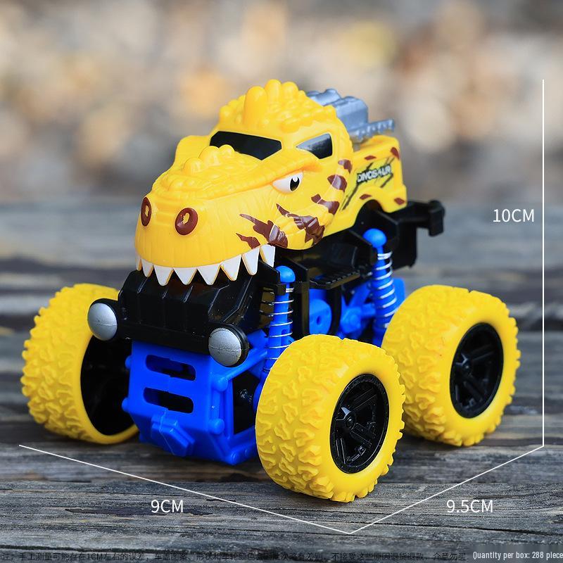 Inertial Pull-Back Dinosaur Monster Toy Car - Durable Four-Wheel Drive for Kids