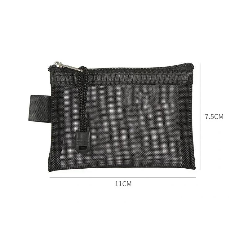 Zipper Credit Card ID Bag Lipstick Pouch Data Line Key Earphone Organizer Mini Clear Nylon Mesh Zipper Coin Purse Cute Wallet