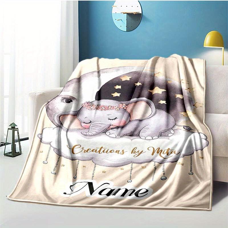 Deer Under The Moon Customize Your Name Blanket Used For Chair Office Sofa Bed Camping Soft And Warm Giving Friends And Relatives Birthday Graduation