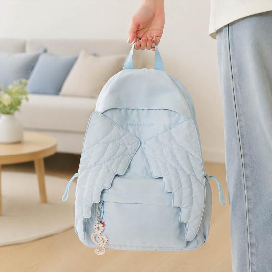 Lightweight Outdoor Daypack Angel Wing Backpack for Women Girls, Nylon School Functional Bookbag Bag, Large Travel Commute Durable Casual Rucksack