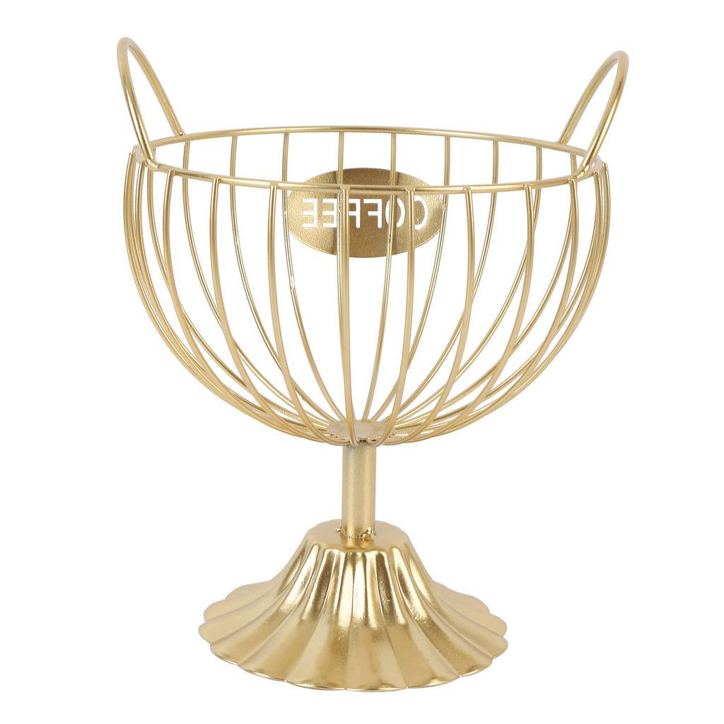 Coffee Pod Holder Iron Coffee Capsule Basket Bar Counter Organizer for Kitchen Office Desktop Gold