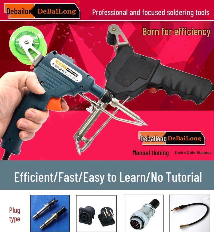 Electric Soldering Iron 60W: Internal/External Heating, Single-Handed, Semi-Automatic Solder Dispenser.