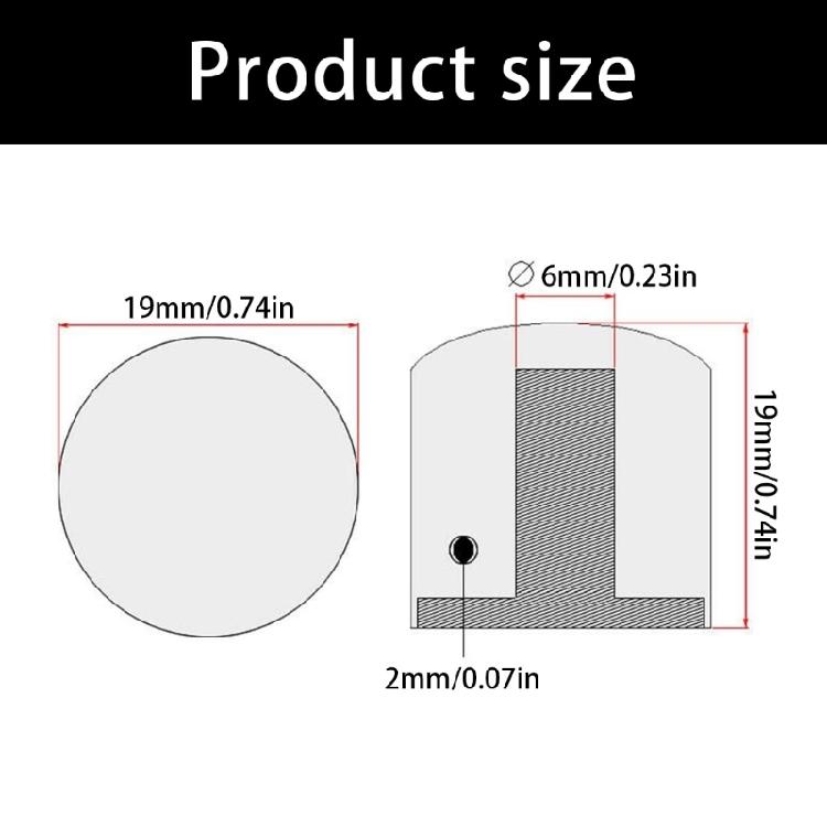 2Pcs Electric Guitar Bass Dome Knobs with Hole Metal Guitar Tone Volumes Knob Potentiometer Hat Caps Guitar Parts