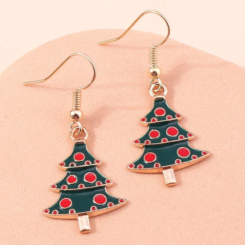 Fashion Merry Christmas Wreath Circle Hoop Earrings for Women Girls New  Party Festival Jewelry Gifts