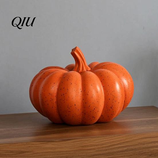 Minimalist Pumpkin Decor Halloween Ornaments, Resin Delicate Texture Stable Sculpture, Spotted Modern Home Textured Accents, for TV Cabinet Wine