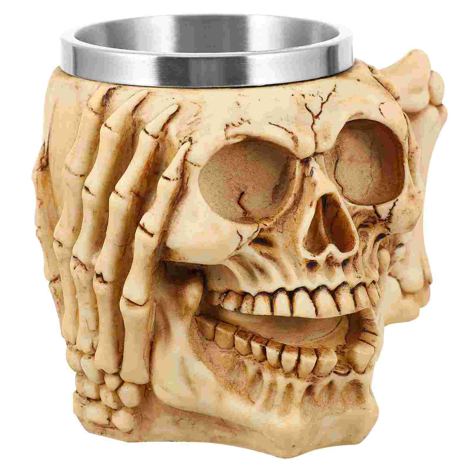 

Уникальные кофейные кружки с крышками, декор в виде черепа, нержавеющая сталь, креативные детские крутые