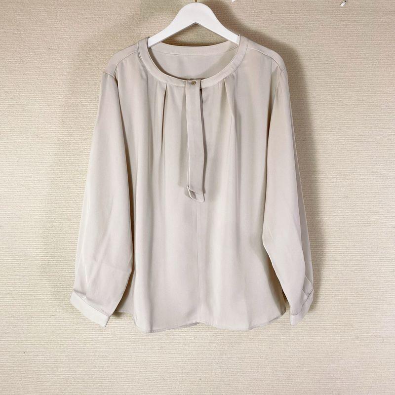 Export Export Original Order Leftover Stock Customer Supply Fabric Ribbon Pullover Long Sleeves Shirt Women's Stylish Business All-Matching Shirt