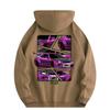 Women's New Fashion Hoodie, Casual Daily Drawstring Hooded Sweatshirt Car Print, Front Kangaroo Pocket, Women's Jacket