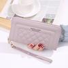 Fashion PU Leather Women Wallet Long Large Capacity Coin Purse Simple Double Zipper Phone Bag Women Girls