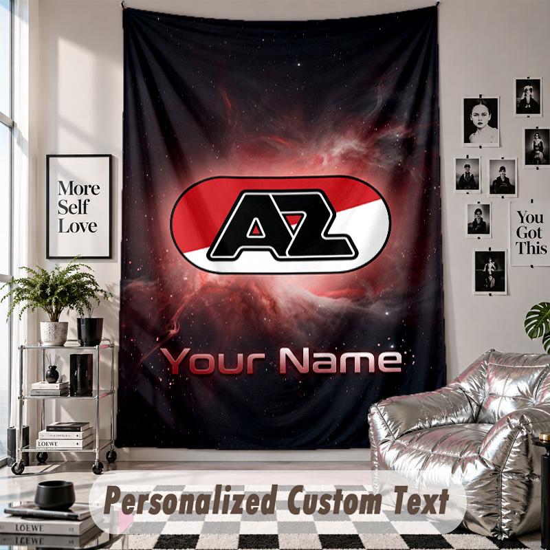Wall Hanging Tapestry With Custom Name & Text, AZ Alkmaar Decorative Tapestry For Bedroom