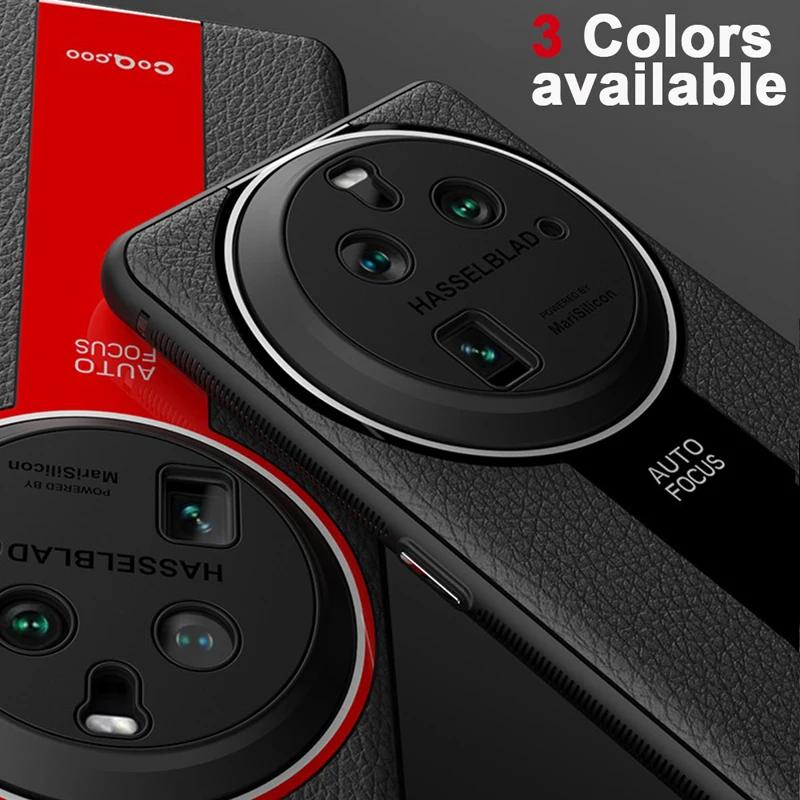 For OPPO Find X6 Pro Case  Lichi Leather +Soft TPU Ultra Thin Lens Protection Slim Matte Cover for OPPO Find X6 Pro 