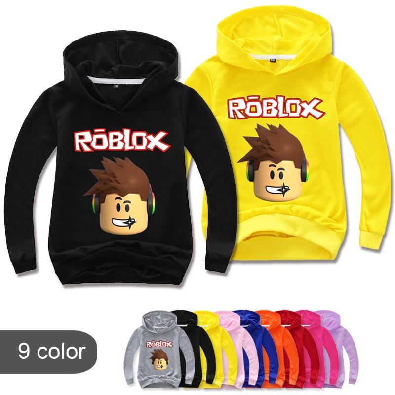 Childrens Roblox Cartoon Print Hoodie Sweater Long Sleeve Fashion Tops Pullover