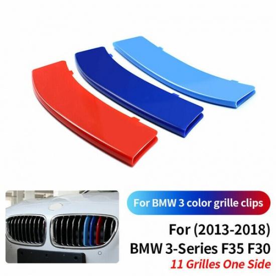 Set Kidney Grille Cover Stripe Clip For BMW 3 Series F30 F31 2013-2015 8 SLATS