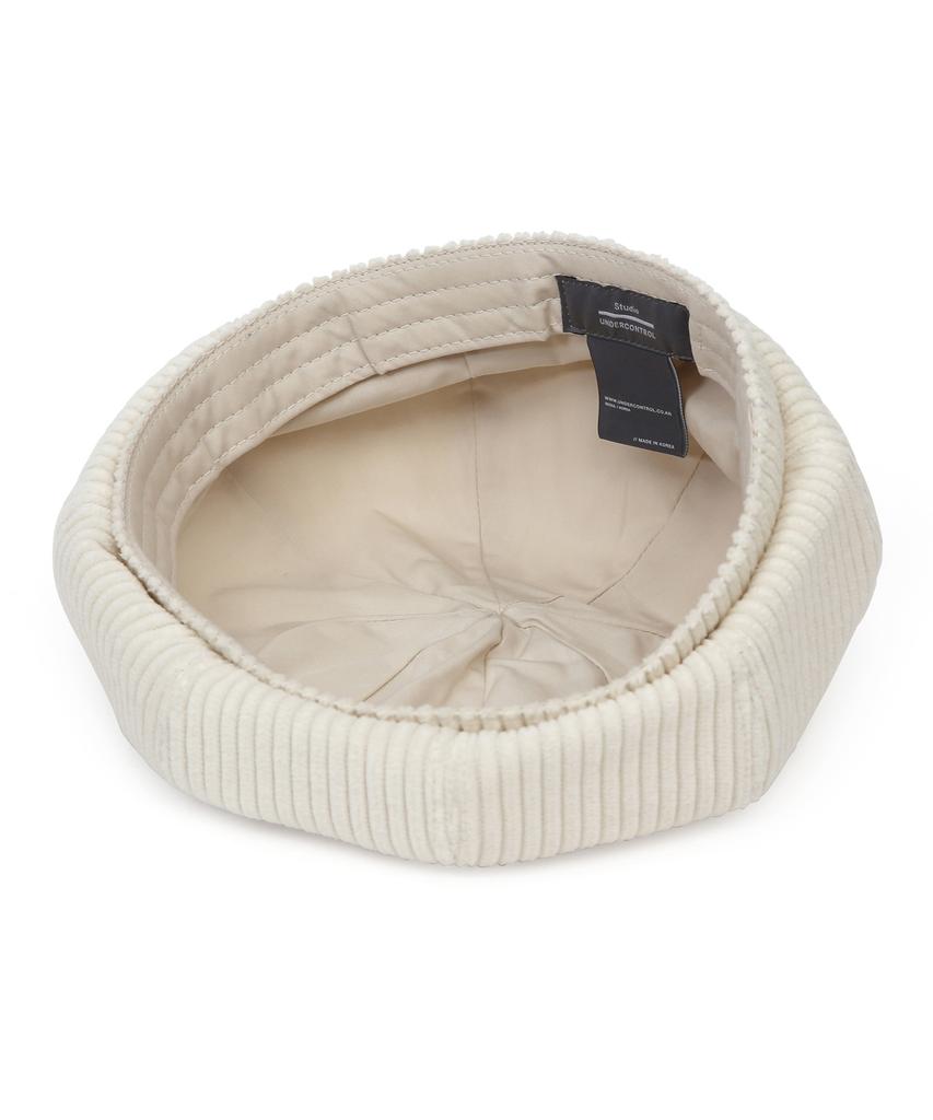 Eondeokeonteulolseutyudio Corduroy Beret Bread Beret / H Cord / Milk