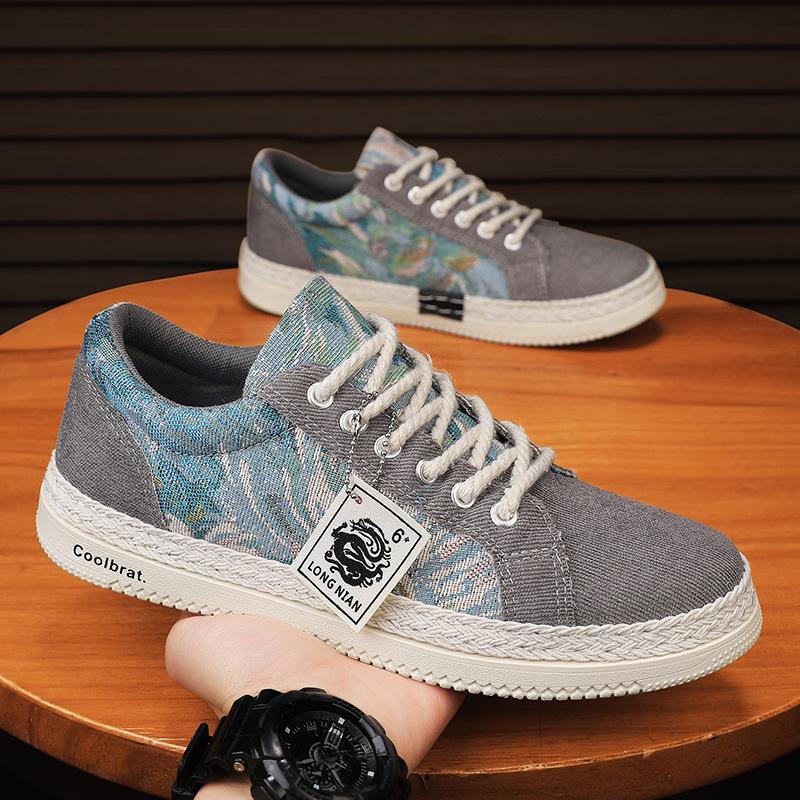 Boys' 2024 Spring Breathable Canvas Shoes: Trendy & Versatile Sports Casual Linen Sneakers