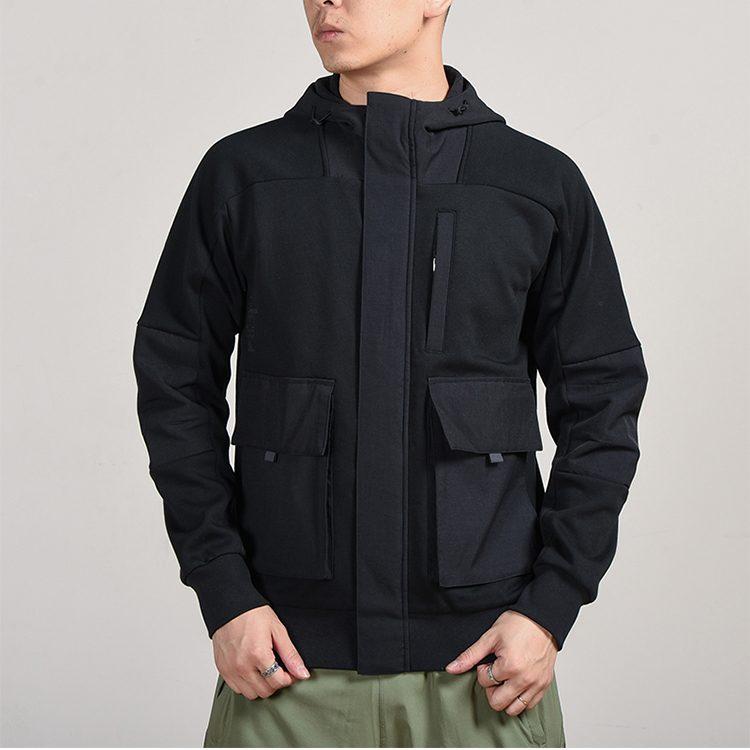 Adidas Jackets Men's Black Stand Collar Moderate Workwear GR6948