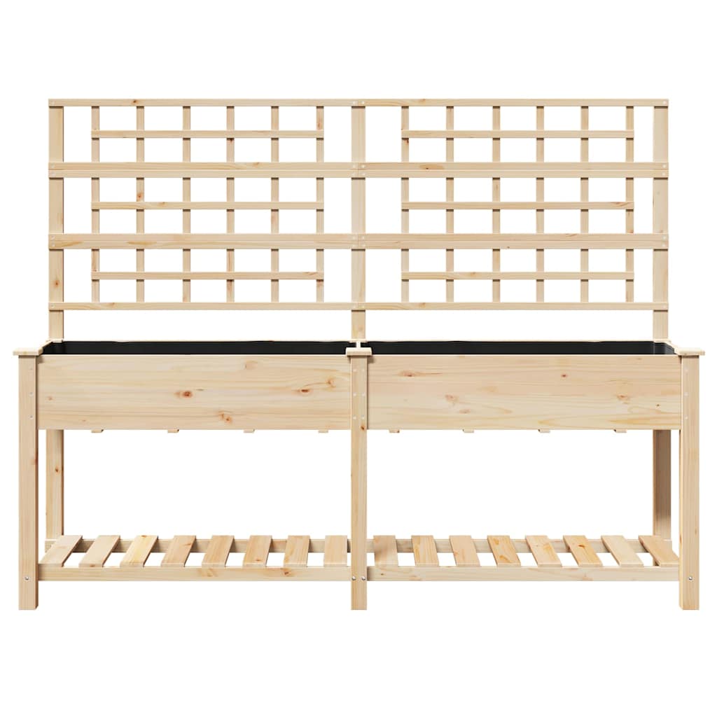 Garden Planter with Shelf Beige 203.5 X 54 X 152.5 Cm