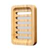 1 Stück Bambus-Holz-Seifenschale, Seifenhalter für feste Seife, Seifenablage für Dusche, Badezimmer, Küchenspüle, Abfluss
