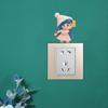 3D Cute Girl Wall Switch Stickers, Light Decals Frame Sticker for Living Room,