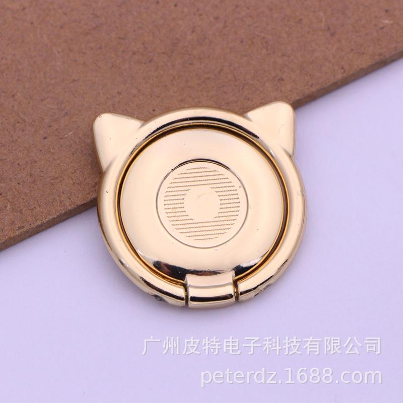 Little Devil Zinc Alloy Mobile Phone Holder Cat Ear Ring Buckle Holder 360 Rotating Cartoon Back Sticker Metal Holder 1Pcs золотой