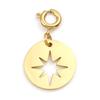 304 Stainless Steel Religious Charms Geometric Round Gold Color Metal Pendants DIY Bracelet Women Bohemian Jewelry Making,1PC