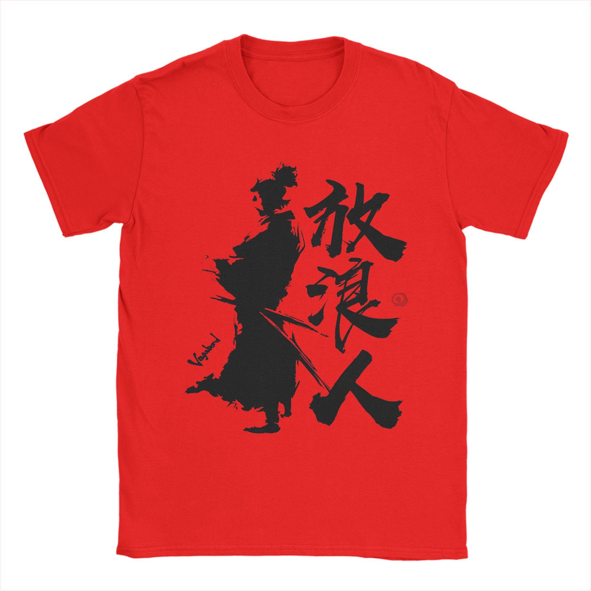 Novelty Vagabond Warrior Manga Samurai TShirt for Men O Neck 100 Cotton T Shirt Short Sleeve Tee Shirt Plus Size Clothing S