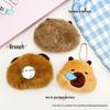 Cartoon Cute Sleeping Capybara Squeaking Pendant Plush Emoji Pin Accessories
