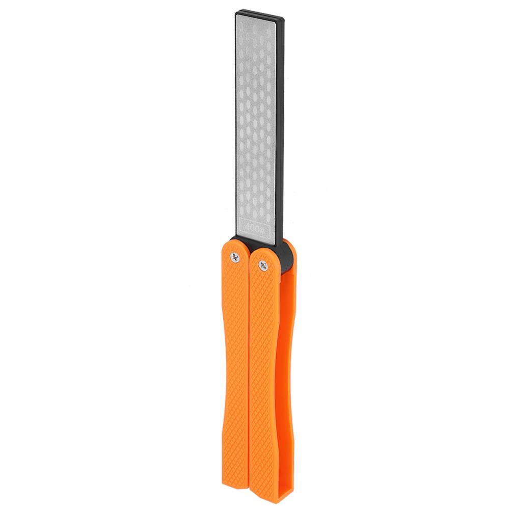 Double Sided Knife Sharpener Portable Folding Portable AntiSlip   Sharpener(Black )