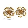 Elegant Retro Metal Flower Studs Earrings Hypoallergenically Alloy Lightweight Comfort Jewelry Accessories Gift