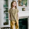 LELE JOVE Kids' Nordic Checkered Short Sleeve T-Shirt