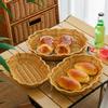 Woven Storage Basket Imitation Rattan Organizer Fruit Bread Container Home Kitchen Restaurant Display Tray Durable Multi-Use