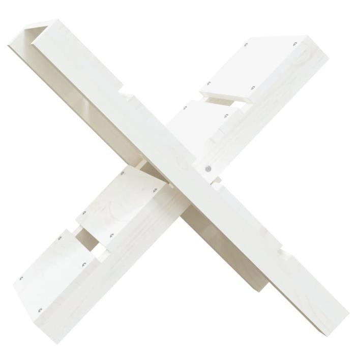 822448 vidaXL Porte-bûches Blanc 47x39,5x48 cm Bois massif de pin