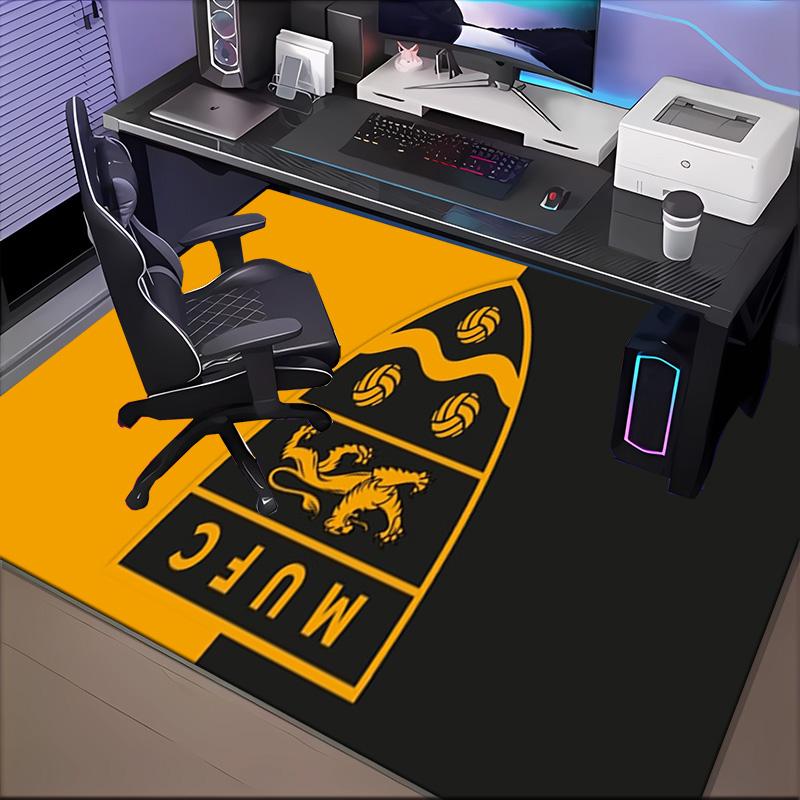 Football Crest Printed Office Carpet Chair Cushion Entryway Rug, Rugs for Living Room, Bedroom Christmas gifts
