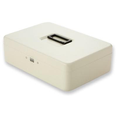 Asmix Asuka Safe Storage Box A4 Steel with Wire Cable SB200 Ivory White
