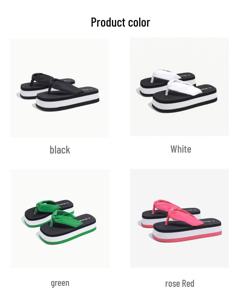 Women's High-End Thick-Soled Flip-Flops, Outdoor Summer Fashion, Color-Block Sandals
