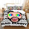 Set Copripiumino Stampa 3D Bad Bunny Un Verano Sin Ti Set Biancheria da Letto Pittura su Tela alla Moda Set Copripiumino Matrimoniale