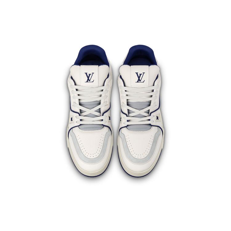 Louis Vuitton Trainer Low Top Stylish Skateboarding Shoes Unisex White Blue 1ABFA9