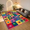Colorful Circles Living Room Nonslip Area Rug Soft Carpet For Bedroom Game Playroom Sofa Office Home Decor Doormat Christmas Gift C926100