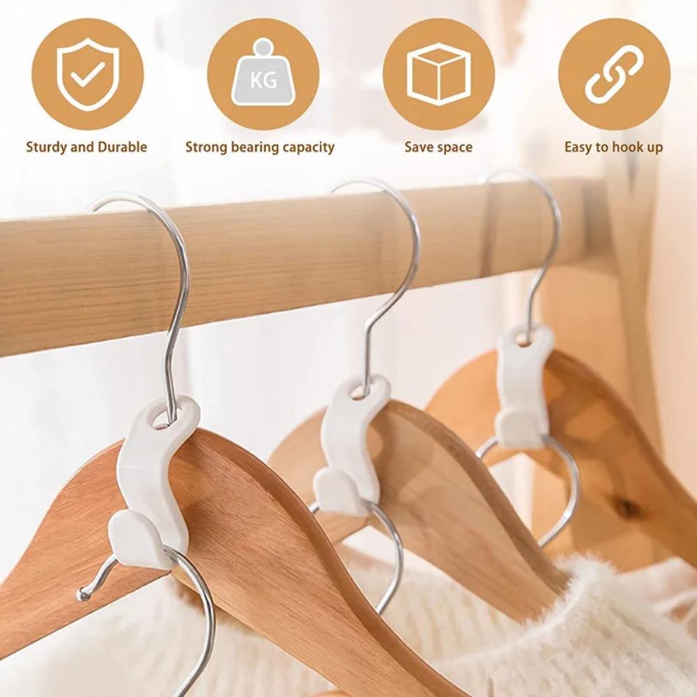 50pcs Clothes Hanger Extender Clips Space Saving Connector Hook Cascading Hangers Hooks Home Closet Storage Rack Organization