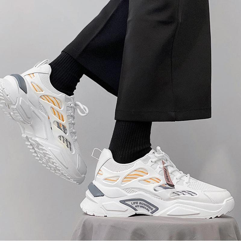 Fashion 2024 Men Casual Shoes Summer Heighten Sneakers Breathable Lace-Up Men's Sport Running Shoe Fashion Man Thick Soles Mesh Footwear