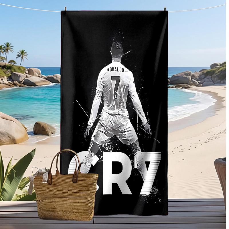 Cristiano Ronaldo Printed Beach Towel Quick Dry Soft TowelPortable Large Rectangular Beach Blanket for Travel Swimming Pool