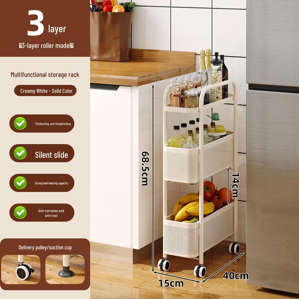 Tall Multi-Layer Kitchen Storage Rack for Narrow Spaces