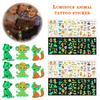 5PCS/Set Glow In The Dark Animal Tattoos for Kids Waterproof Temporary Body Stickers Party Favors Cute Cartoon Face Arm Decals