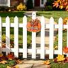 3D Embossed Welcome Text Wooden Pumpkin Sign for Front Door, Rustic Fall Harvest Hanging Pendant with Thanksgiving Party Supplies Letters And