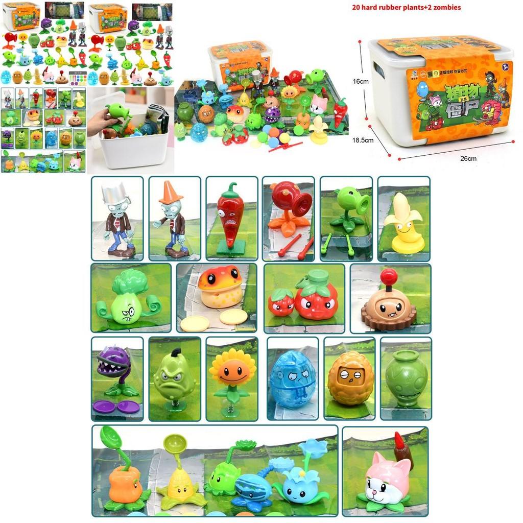 Plants Vs Zombies Childrens Toy Set With Storage Box 22 Pieces For Creative Play And Gift