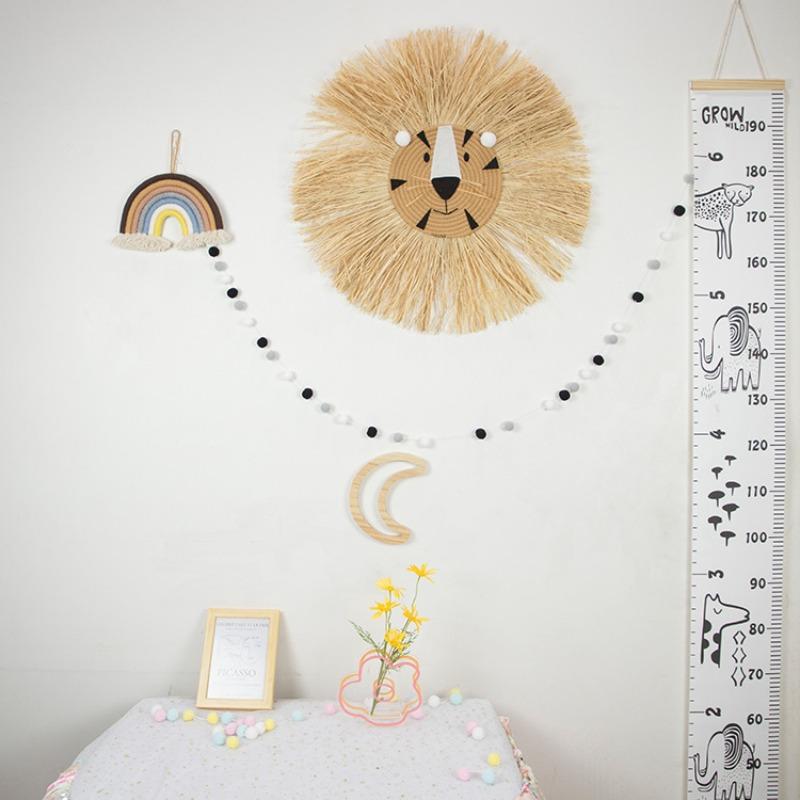 Cute Cartoon Animal Wall Decor Hand Woven Animal Ornaments Wall Hang Boys Girls New Years Christmas Room Toy Gifts Supplies