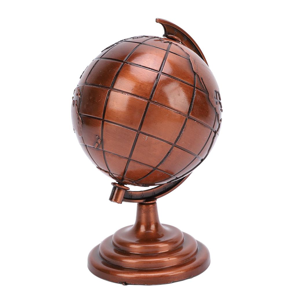 Alloy Globe Model Wine Red Decorative Metal Globe Ornament for Office Study Decor