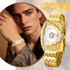 Triangle Novelty Roman Analog Stainless Antique Finish Accessory Perfect Gift for Day Men's Watch, Design, Waterproof Numerals, Display, Calendar,