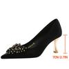New Beaded Metal Flower Women Pumps Luxury Banquet Shoes Women 7 Cm Heels Stiletto Suede Kitten High Heels Female Party Shoes